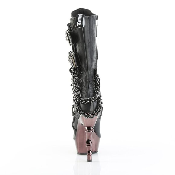 Platform Goth Skeleton Moto Boots - Picture 4 of 5